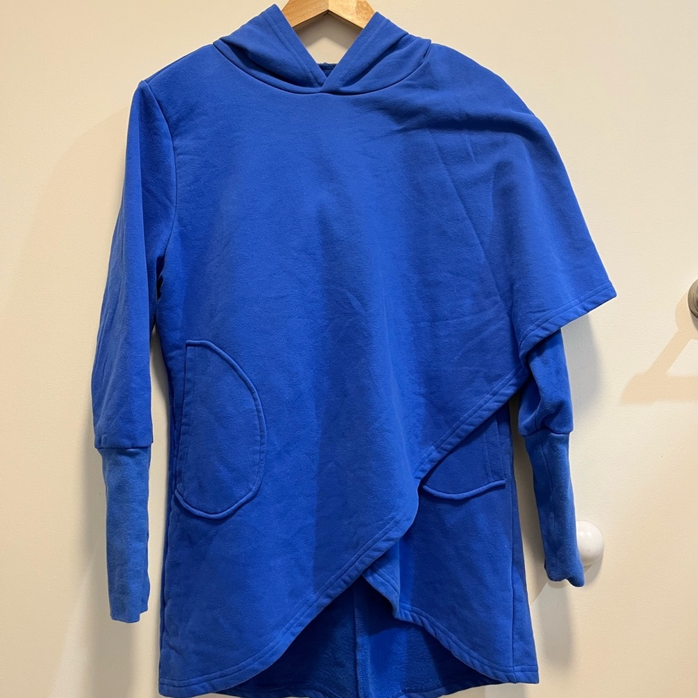 Blue Asymmetrical Hoodie